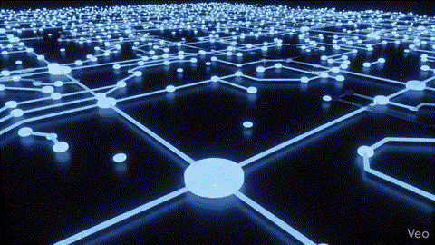 Animated visualisation of cascading system failures propagating across an interconnected network